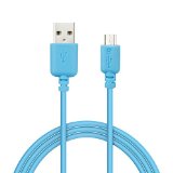 Micro-USB Cable EZOPower Extra Long 6ft Blue Micro-USB 2in1 Sync and Charge USB Data Cable for Samsung HTC LG and Other Smartphone