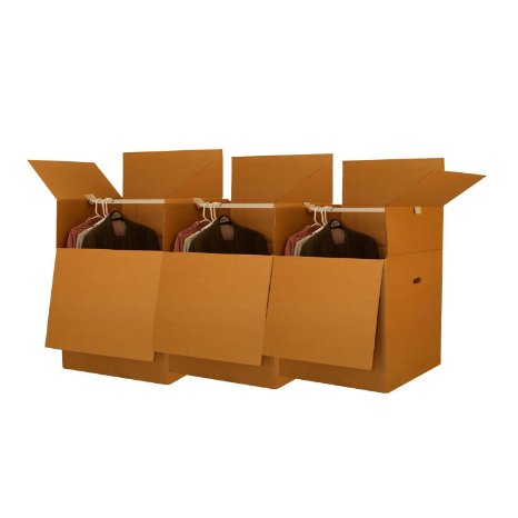 UBOXES Shorty Space Saving Wardrobe Moving Boxes Bundle, 3-Pack