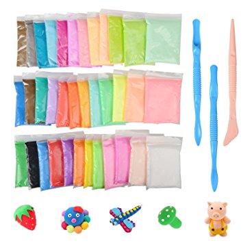 DIY Fluffy Slime Kit, Togather 36 Color Putty Floam Slime Stress Relief Toys No Borax Christmas Gift for Adults and Children