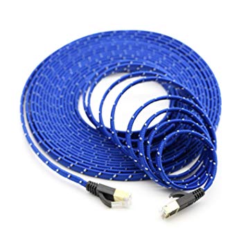 Pasow CAT7 RJ45 10Gbps Ethernet Internet Cable Nylon Braid STP LAN Network Cord (25FT/8M)