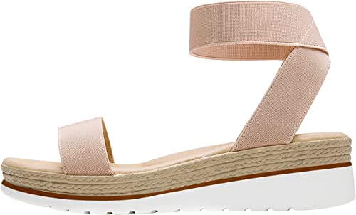 Jeossy Women's Wedge Sandals 18 Comfort Platform Sandals Soft Stretch Textile Upper Summer Shoes