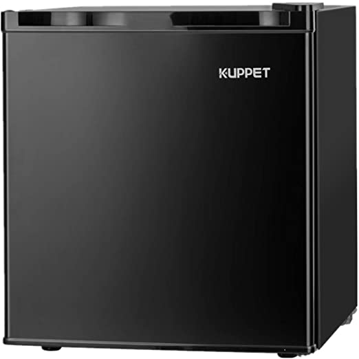 KUPPET Compact Upright Freezer, Single Door, Reversible Stainless Steel Door, Adjustable Removable (Black, 1.1 cu. ft.)