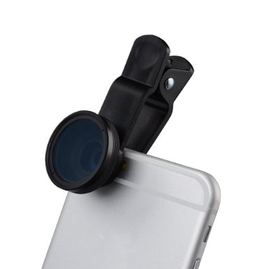 BestElec Universal Adjustable Neutral Density Filter Lens/ Clip-on ND Filter Camera Phone Lens Kit,Detachable Lens for IPhone ,Samsung , HTC,Sony,and More Smart phones-Black
