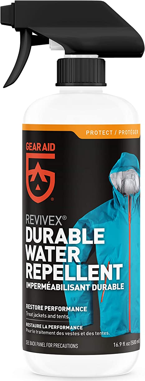 GEAR AID Unisex-Adult Revivex Durable Water Repellent (DWR) Spray for Reproofing Jackets, 16.9 fl oz, Clear