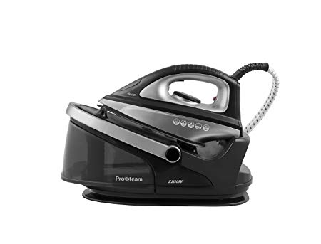 Swan SI11010BLKN Steam Generator Iron with Ceramic Soleplate and 100g/min Continuous Steam, 2200W, Black/Silver