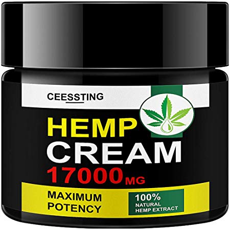 Envisha Hemp Cream for Pain Relief - 17000 Mg - Natural Hemp Extract Cream for Inflammation & Sore Muscles - Efficient Help Joint Relief, Arthritis & Back Pain Support (CS-0B)
