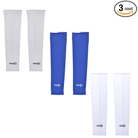 Cosmos 3 Pairs UV Protection Cooler Arm Sleeves for Bike Cycling/Hiking/Golf