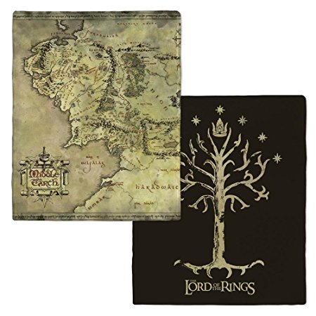 Warner Bros. The Lord of the Rings Middle-earth Map and Tree of Gondor Fleece Throw Blanket