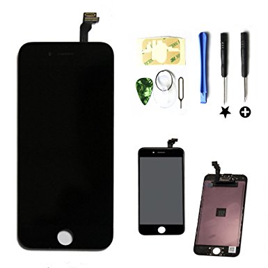 PassionTR Retina LCD Touchscreen Digitizer Frame Assembly Full Set Replacement Screen for iPhone 6 PLUS(5.5 inch)with Instruction card and tools in black