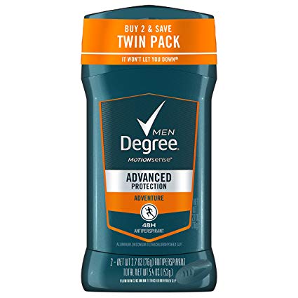 Degree Men Advanced Protection Antiperspirant Deodorant, Adventure, 2.7 oz, 2-Pack