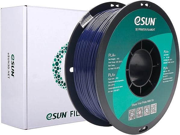 eSUN PLA  Filament 1.75mm, 3D Printer Filament PLA Plus, Dimensional Accuracy  /- 0.03mm, 1KG Spool (2.2 LBS) 3D Printing Filament for 3D Printers, Dark Blue