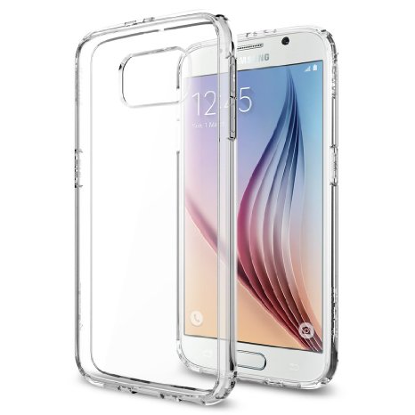 Galaxy S6 Case, Spigen® [AIR CUSHION] Galaxy S6 Case Bumper **NEW** [Ultra Hybrid] [Crystal Clear] Scratch Resistant Bumper Case with Clear Back Panel for Galaxy S6 (2015) - Crystal Clear (SGP11317)