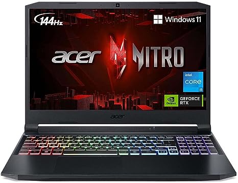 acer Nitro AN515 Gaming Laptop Six Core Intel i5-11400H up to 4.5Ghz 16GB 512GB SSD 15.6in Full HD HDMI Multi-Color RGB Backlit Keyboard NVIDIA GeForce RTX 3050 Win 11 (AN515-57- Renewed)