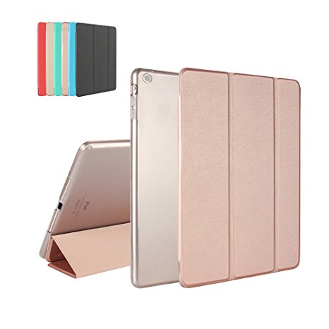 MTRONX Ultra Slim Folio Stand Case with Magnetic Auto Wake & Sleep Function for Apple iPad Air (5th Generation) - Rose Gold