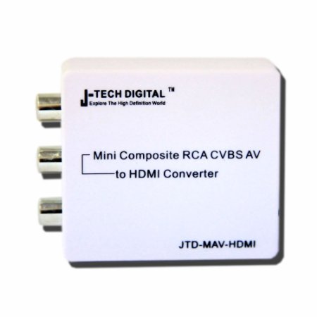 J-Tech Digital JTD-MAV-HDMI Mini Composite RCA CVBS AV to HDMI Converter with Upscale to 720p 1080p720P 1080P