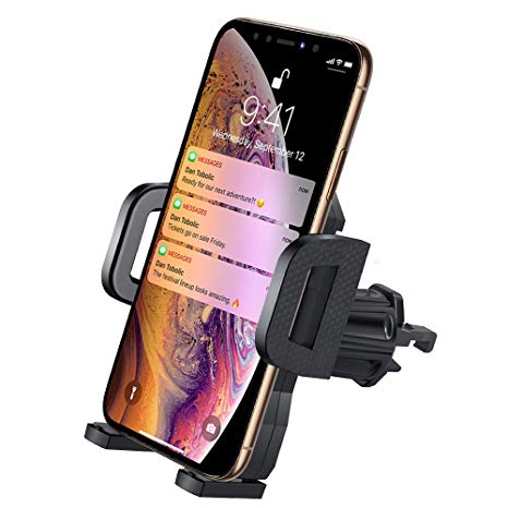 Air Vent Phone Holder for Car,Miracase Handsfree Universal Car Phone Mount Cradle with Adjustable Clip Compatible with iPhone XR/XS Max/XS/X/8/8 P/7/7 P,Galaxy S10/S10  /S9/Note 9 and More(Gray)