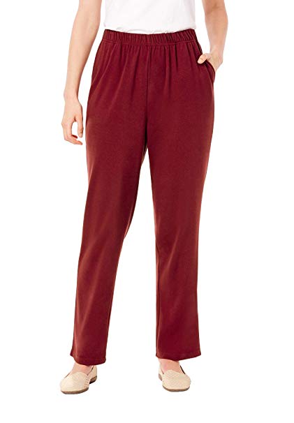 Woman Within Women's Plus Size Petite 7-Day Knit Straight Leg Pant