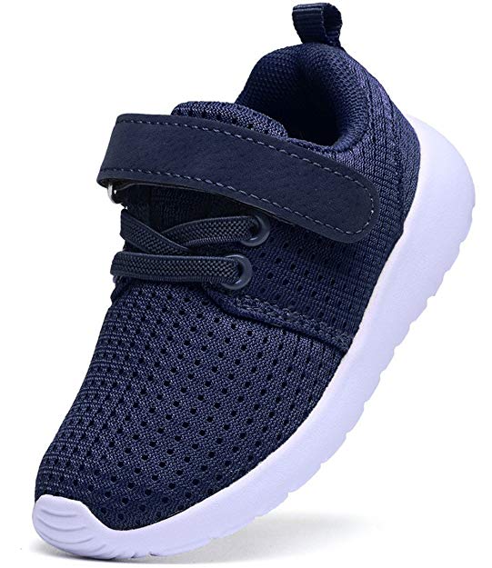 DADAWEN Boy's Girl's Casual Light Weight Breathable Strap Sneakers Running Shoe