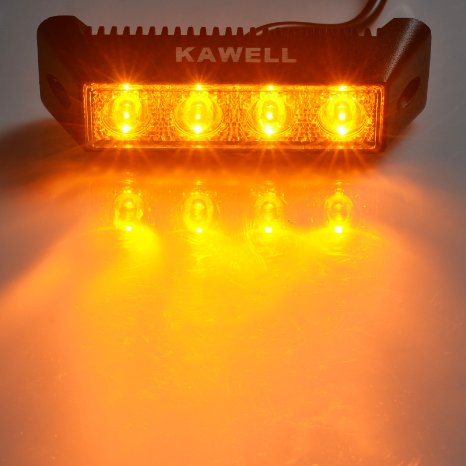 KAWELL® 12W 5.5" DC 9-32V 3000K 800LM 60 Degree LED Amber Light for ATV/Jeep/boat/suv/truck/car/4x4 Amber LED Flood beam light bar