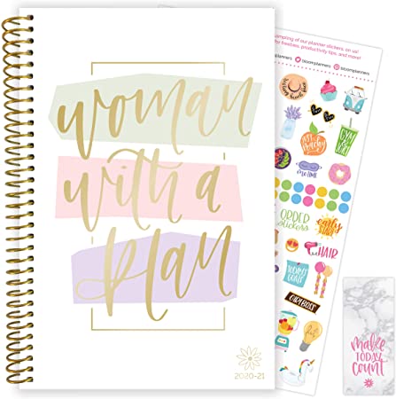 bloom daily planners 2020-2021 Academic Year Day Planner (July 2020 - July 2021) Organizer & Calendar - Weekly/Monthly Dated Agenda Book with Stickers and Bookmark - 6" x 8.25" - Woman with a Plan