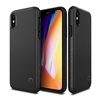 iPhone X Case, Patchworks Level ITG Series in Black Military Grade Drop Tested Protective Case, Shock Absorbent Air Pocket Structure Case