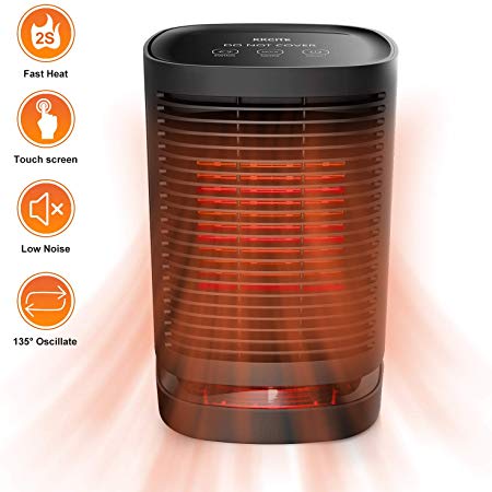 KKCITE Portable Space Heater 950W,Ceramic Personal Space Heater,Multifunctional Rotatable Fan Warmer with 3 Modes For Home Office