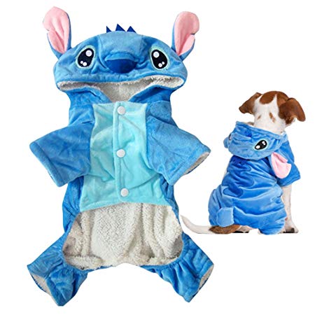 Pet Costume,Gimilife Disney Stitch Cartoon Pet Custume Coat,Pet Outfit,Pet Pajamas Clothes Hoodie Coat For Small Medium Large Dogs and Cats,Halloween and Winter