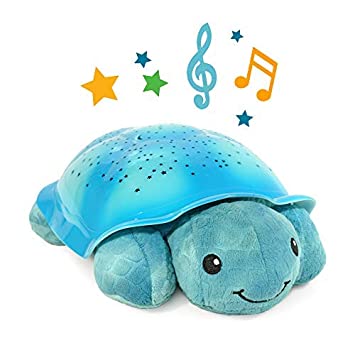 Night Light Star Projector with Soothing Melodies, Twinkling Twilight Turtle - Aqua