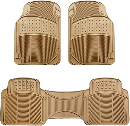 AmazonBasics 3 Piece Car Floor Mat, Beige