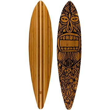 Bamboo Skateboard – Pintail Longboard Tiki Man 44" x 9.5" deck