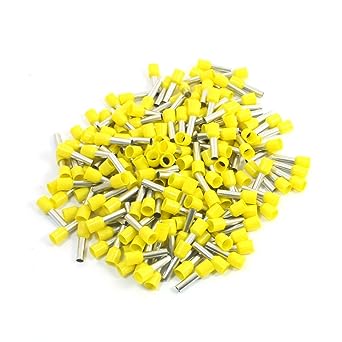 uxcell Sleeve Pre-Insulated Ferrule Terminals E6012 with 190 Piece, 10 AWG Wire, Yellow