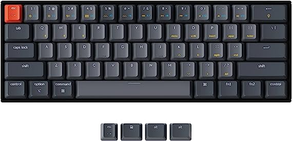 Keychron K12 Compact 60% Layout Wireless Gaming Mechanical Keyboard, Bluetooth/Wired White LED Backlit N-Key Rollover for Mac Windows, Gateron G Pro Red Switch