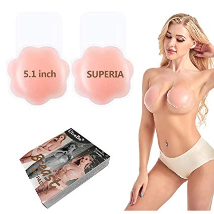 Nipplecovers silicone-Pasties for women Breast petals Pasties Adhesive Bra tape - Sticky bra Nipple covers invisible bra backless bra, Silicone nipplecovers reusable Strapless backless bra 5.1inch