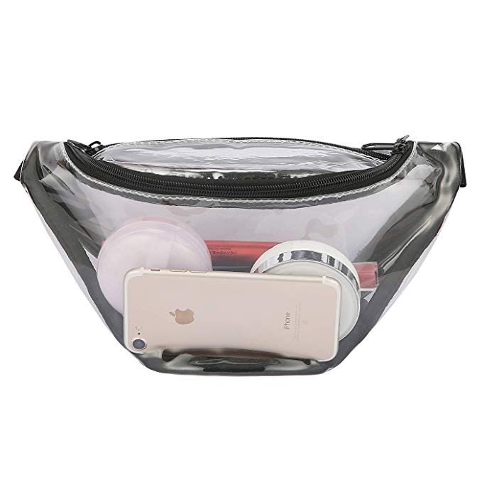 HDE Clear Fanny Pack - Stadium Approved Waist Bag Transparent Fanny Packs