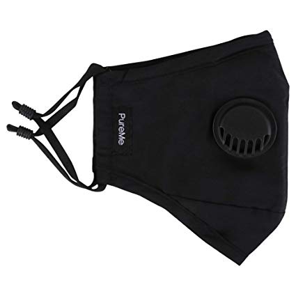 PureMe Reusable N95 Anti Pollution Mask with 4 Activated Carbon Filters (Black)