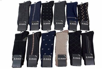 Z-Man Collection Men's Assorted 12-Pair Dress Crew Socks Sz: 10-13 Fits 7-12