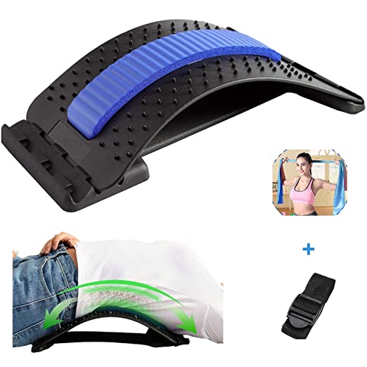 Back Stretcher, Lumbar Back Pain Relief, CAVEEN Lower Back Stretcher for Pain Relief, Multi-Level Back Massager Lumbar Support Device, Spine Deck Back Stretcher for Sciatica, Scoliosis