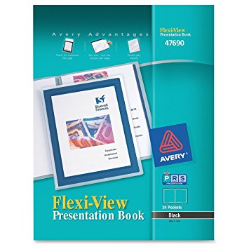 Avery  Flexi-View  Presentation Book, Black, 24 Page Book (47690)