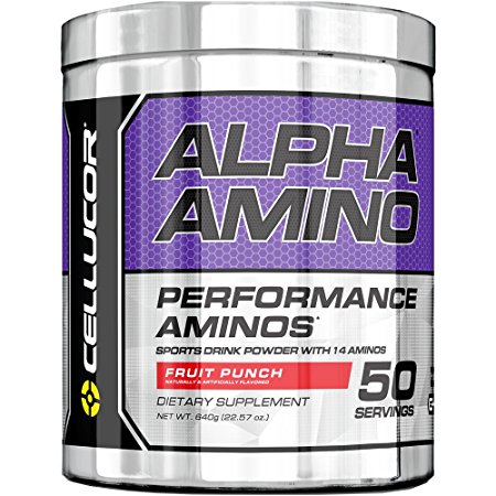 Cellucor Alpha Amino EAA & BCAA Recovery Powder, Essential & Branched Chain Amino Acids Supplement, Fruit Punch, 50 Servings