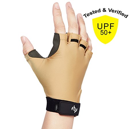 UV SUN PROTECTION FISHING FINGERLESS GLOVES, Certified UPF50 , Half Finger Glove Driving, Golfing, Sailing, Kayaking, FREE Of Chemicals, Machine Washable, XL to XS - The Fishing Tree