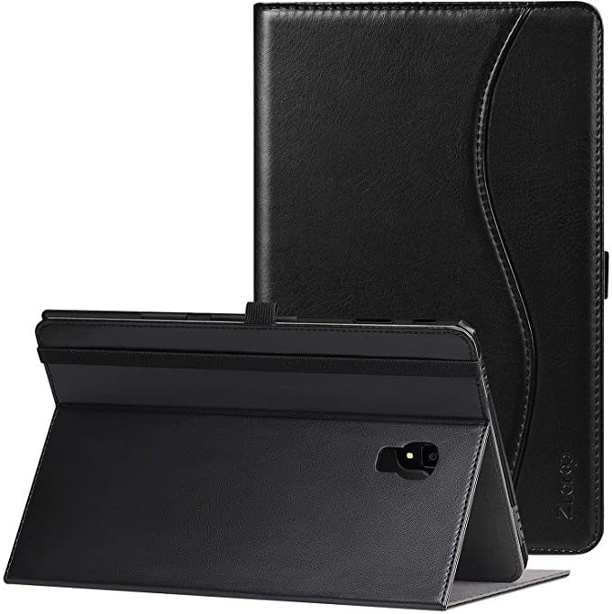 ZtotopCase Case for Samsung Galaxy Tab A 10.5 2018 for Model SM-T590/SM-T595,Premium Leather Business Folio Case Cover,with Stand,Pocket and Auto Wake/Sleep Function,Multi-angle,Black