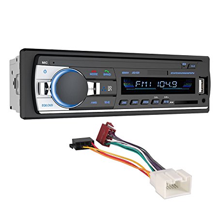 Car Stereo with Bluetooth, Wireless Remote Car Stereo Receiver In-Dash Single Din Car Radio Receiver, MP3/USB/SD/AUX/FM Car Stereos, Bluetooth Stereo Wiring Harness for Ford/Lincoln/Mazda 1998-UP Car