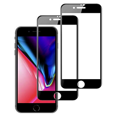 iPhone 7 plus / 8 plus Screen Protector Tempered Glass (2 Packs), 6D Screen Protector, High Clear, Anti Impact Scratch and Fingerprint, Case Friendly Compatible for iPhone 7 plus / 8 plus