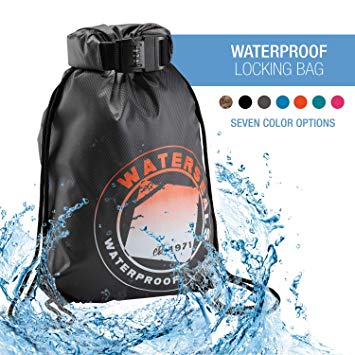 Lewis N. Clark WaterSeals Cinch Drawstring Backpack Women & Men Anti-Theft Combination Lock   Ripstop Waterproof Material to Protect Wallet iPhone   Valuables at The Beach Pool Sports Camping, Gray