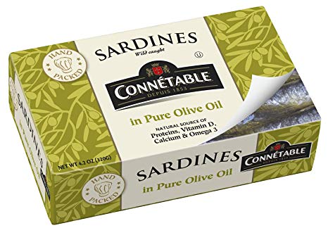 Connetable Sardines in Pure Olive oil, 4.2 Ounce (Pack of 12)