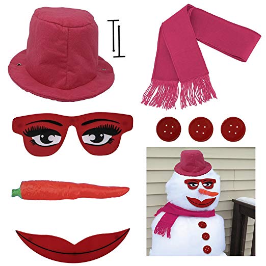 Evelots 10-Piece Lady Snowman Kit, Snow Woman Decorating Kit