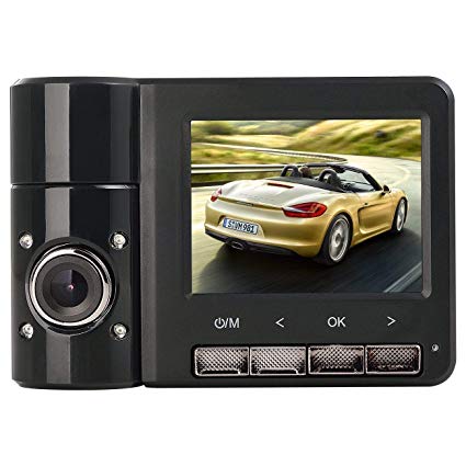 PowMax Pcam HH-B60 FHD 1080P GPS Dual Cameras Car Dash Cam 2.31 inch 170° Wide Angle Dashboard Camera Recorder with G-Sensor