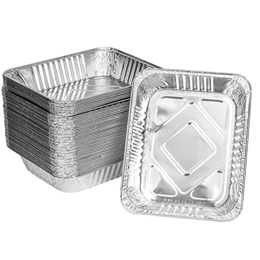 Aluminum Foil Pans 9"x13" (50 Pack) Steam Table Deep Pans Durable Oven Buffet Trays Disposable Grill Drip Grease Tray | Food Containers for Cooking, Heating, Storing, Prepping Food