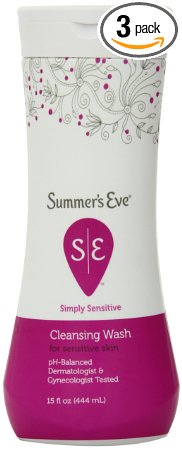 Summer's Eve Cleansing Wash, Simply Sensitive, 15-Ounce Bottles (Pack of 3)