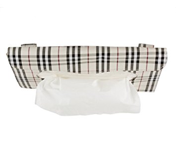 Glamorway Plaid Paper Towel Napkin Holder Box Tissue Case Cover for Car Sun Visor